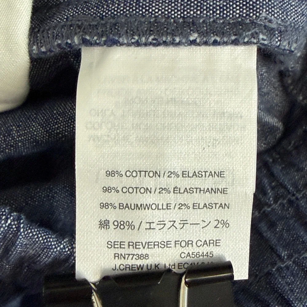 J.Crew Jogger CHAMBRAY Blue Pants Mens 32x30 Cotton Stretch Elastic Waist Casual